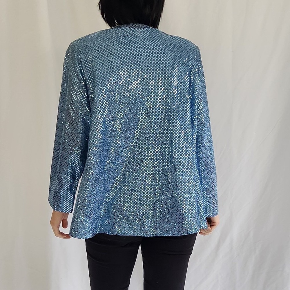 90s Blue Sequin Covered Jacket - image 3